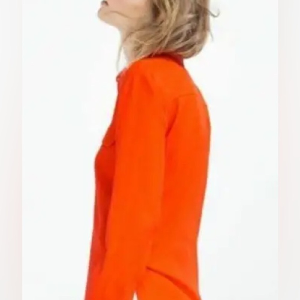 Zara Sz.S Orange button up blouse